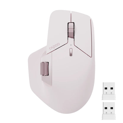 Rapoo MT760 Rechargeable Multi-Device Bluetooth Wireless Mouse, 4000 DPI Ergonomic Wireless Mouse with Tri-Mode Connection for Up to 4 Devices