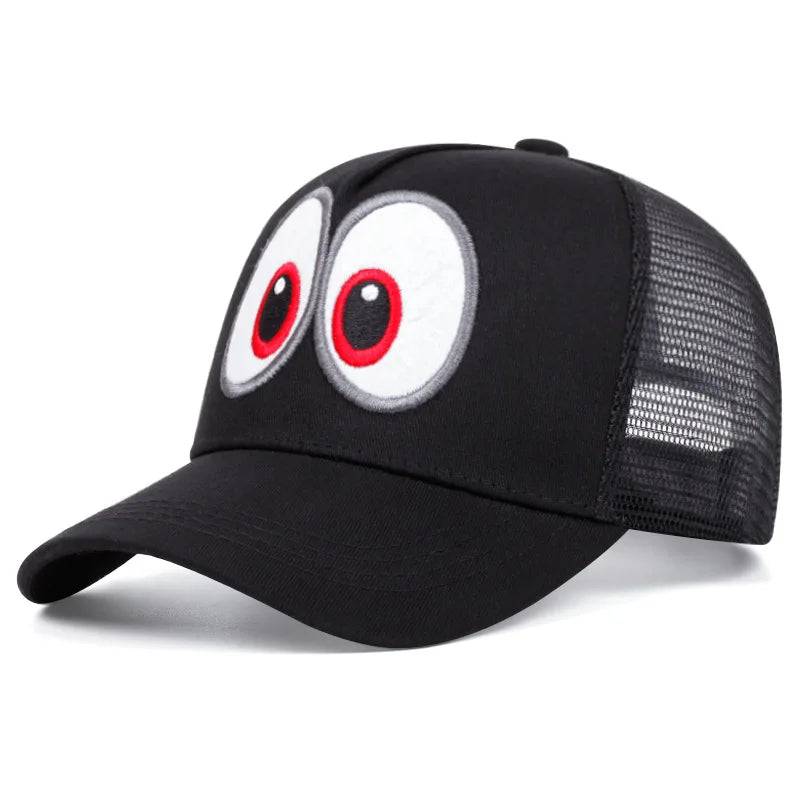 Cappellino da cosplay del gioco anime Super Luigi Brothers, divertente, con occhi grandi ricamati, cappellino da baseball regolabile con visiera a becco d'anatra, cappellino da sole