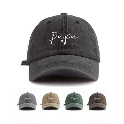Casquette de baseball lavée à imprimé PAPA (1 pièce), classique, décontractée, rétro, ajustable, légère, protégeant du soleil, polyvalente, idéale pour la conduite et le quotidien