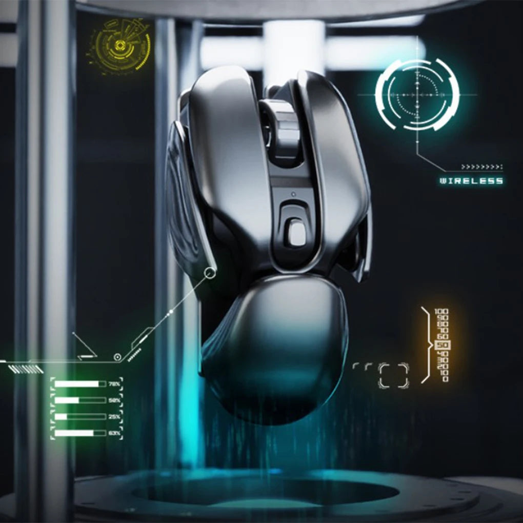 Rechargeable Wireless Mouse Bluetooth Ergonomic Silent Mouse with USB Receiver, Waterproof Optical Wireless Mouse for PC, Laptop, Desktop & Office
