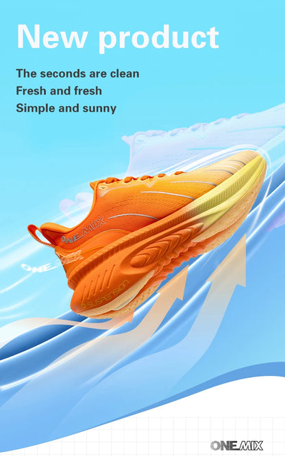 ONEMIX Nuove scarpe da running ammortizzate da uomo, adatte a runner pesanti, stringate, sportive da donna, antiscivolo, outdoor, sneakers atletiche da uomo