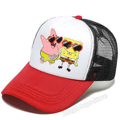SpongeBobs SquarePants Casual Polyester Sun Hat Truck Driver Baseball Cap Universal Kid Peripheral Adult Anime Adjustable Sunhat