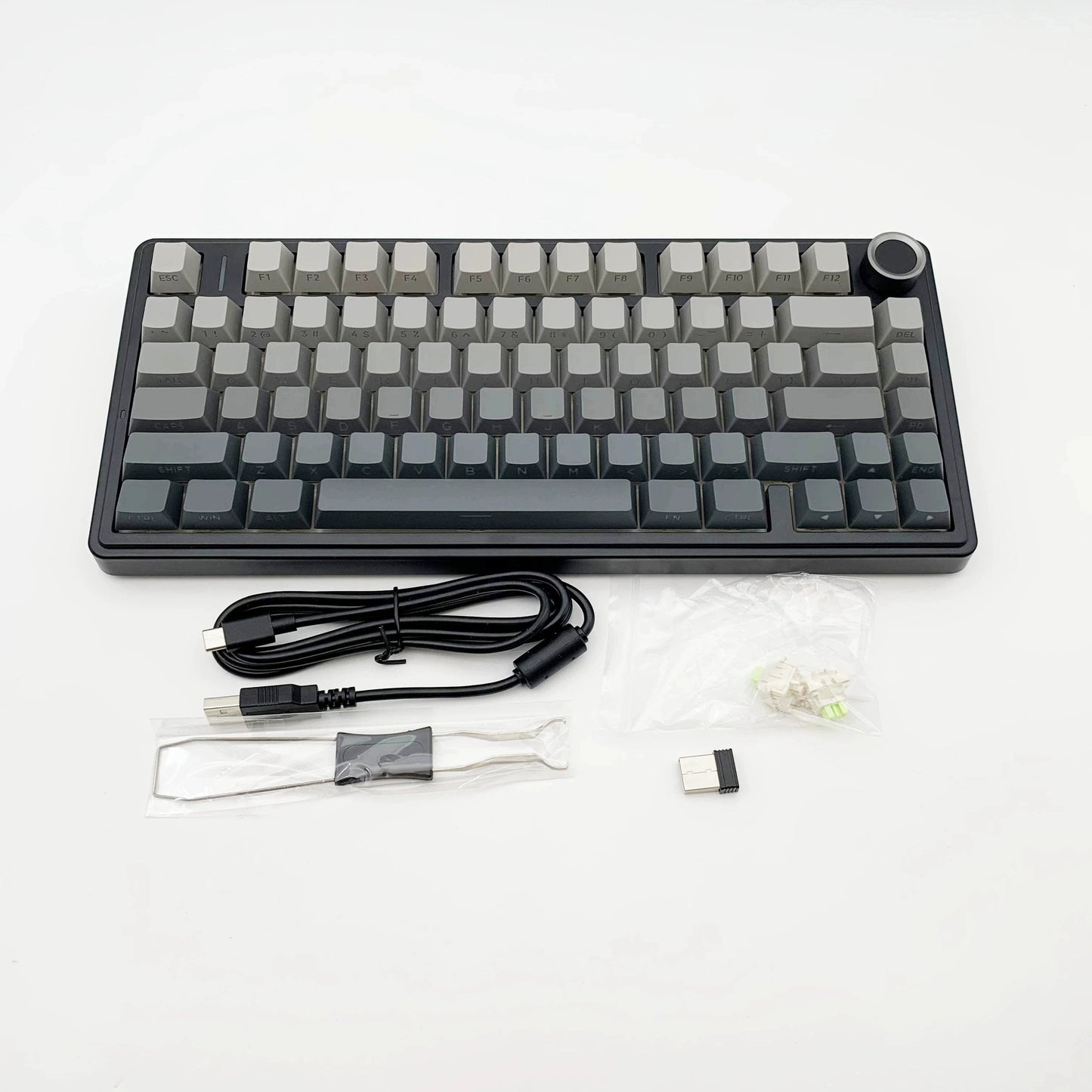 AULA F75 Game Mechanical Keyboard RGB Light 2.4G /BT5.0/Wired Tri-Mode Gasket Structure 75% Customized Gradient Grey Keyboard