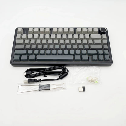 AULA F75 Game Mechanical Keyboard RGB Light 2.4G /BT5.0/Wired Tri-Mode Gasket Structure 75% Customized Gradient Grey Keyboard