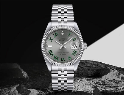 CADISEN 38MM Men's Automatic Mechanical Watch Luxury AR Sapphire Glass Water Resistant Stainless Steel MIYOTA 8215 Reloj Hombre