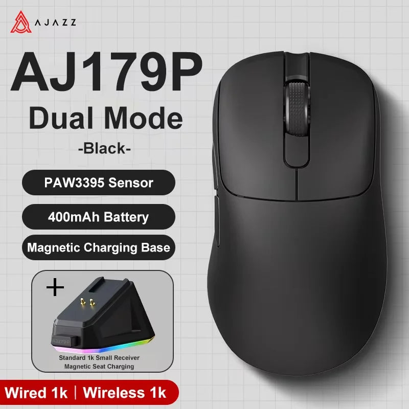 AJAZZ AJ179 V2 MAX tri-mode högerhänt mus, 56g lättviktsdesign, PAW3311-sensor, Huanuo Micro Switch, TelinkMicrochip