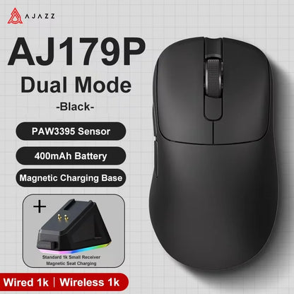 AJAZZ AJ179 V2 MAX tri-mode högerhänt mus, 56g lättviktsdesign, PAW3311-sensor, Huanuo Micro Switch, TelinkMicrochip