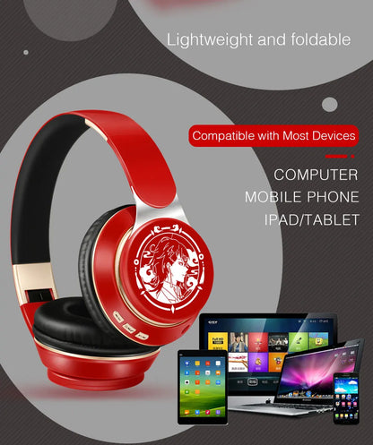 Bluetooth 5.3 Wireless Headphones with Microphone, Stereo Foldable Headset, MP3 FM Radio, Kids Gaming Earphones, Student Gift Headphones
