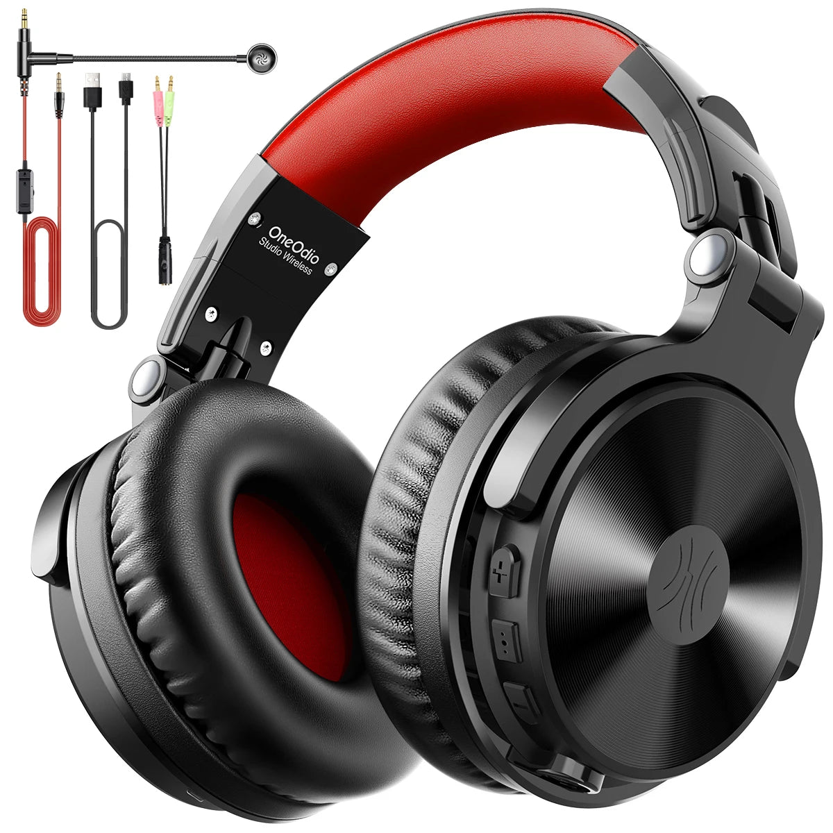 OneOdio 110H Wireless Bluetooth 5.2 Gaming Headset – 110H Battery Life, Deep Bass Over-Ear Headphones with Microphone, Wired & Wireless 2-in-1 PC PS4 Headset