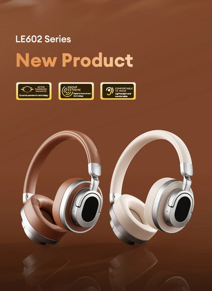 Lenovo LE602 Auriculares circumaurales Bluetooth 6.0 – Auriculares gaming HiFi estéreo ANC inalámbricos y con cable con micrófono ENC HD