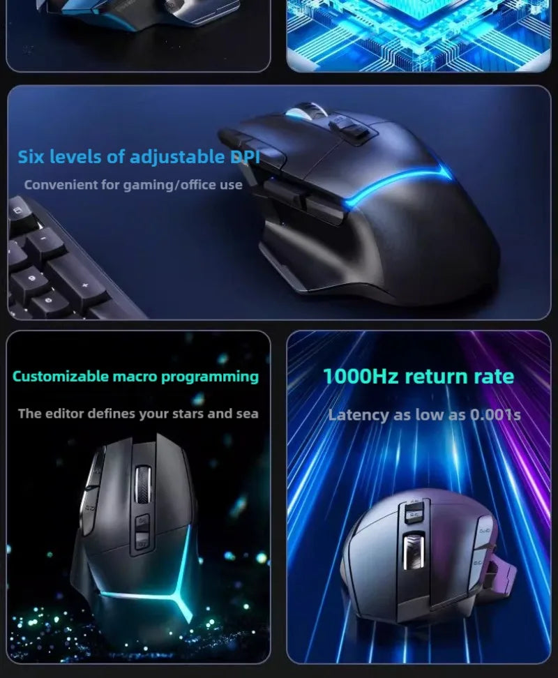 G2 Wired Gaming Mouse 12800 DPI RGB Gaming Mouse with 9 Programmable Buttons, 1000Hz Polling Rate, Ergonomic Wired Gaming Mouse for PC & Laptop