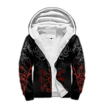 Mjolnir Odin Raven Wolf Tattoo 3D Printed Mens Winter Thicker Zip Hoodie Unisex Casual Hooded Tracksuit Warm Fleece Jacket KD16