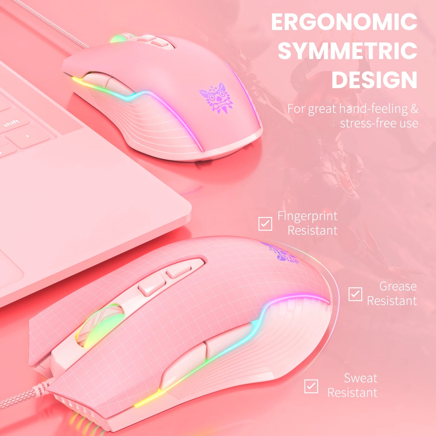 ONIKUMA RGB Gaming Headset Bundle with Gaming Mouse, Keyboard & Headset Stand – Professional Wired Gaming Headphones with Microphone, Detachable Cat Ears, Esports Gaming Accessories Kit