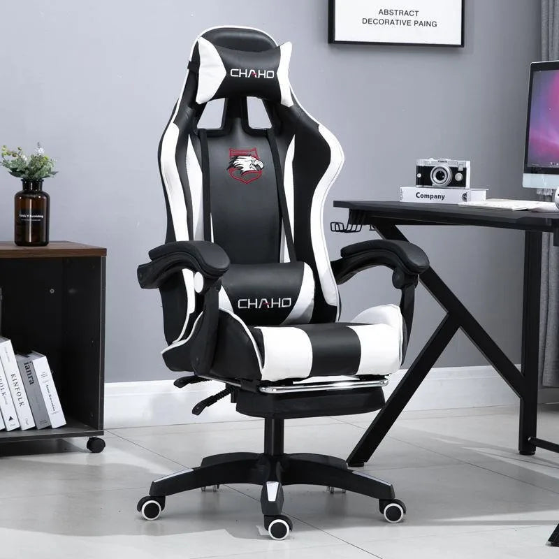 Joylive WCG Ergonomic Gaming Chair Leather Computer Chair Reclining Racing Office Chair with Adjustable Armrests for Gaming Room