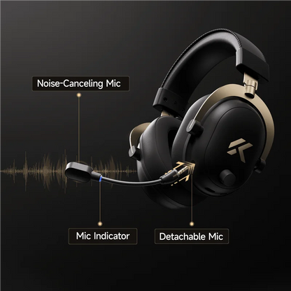 MCHOSE V9 Turbo Wireless Gaming Headset 7.1 Surround Sound RGB Esports Headphones with 60mm Drivers, Noise Cancelling Mic & Charging Base