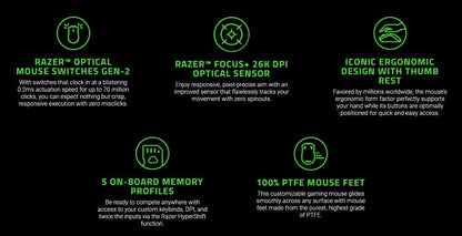 Razer Basilisk V3 Wired Gaming Mouse, 26000 DPI Optical Gaming Mouse with RGB Lighting, 11 Programmable Buttons, Ergonomic Wired Gaming Mouse for PC & Laptop