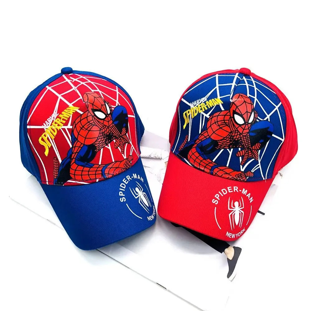 Summer children's hat, Marvel Spider-Man cartoon sun hat, net hat