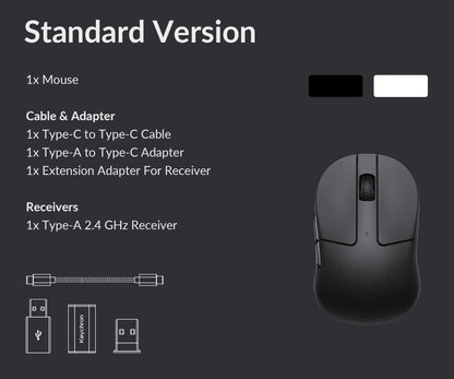 Keychron M4 Wireless Optical Mouse, Bluetooth & 2.4GHz Gaming Mouse, USB Type-C Wired Mouse, 26,000 DPI PixArt 3395 Ultra-Light Rechargeable Mouse