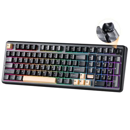 YUNZII B98 PRO QMK/VIA Wireless Mechanical Keyboard, 96% Layout Custom Gaming Keyboard, Hot-Swap Gasket RGB Keyboard for Win/Mac