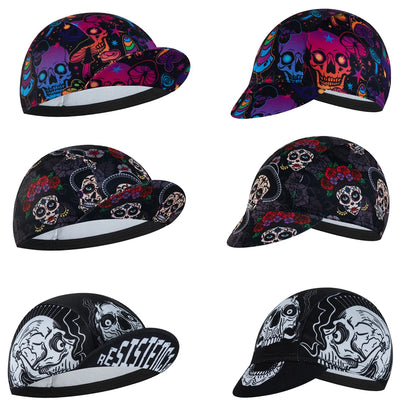 Cappellino da ciclismo con teschio per uomo e donna, cappellino sportivo da esterno, estivo, traspirante, da indossare sotto il casco da ciclismo