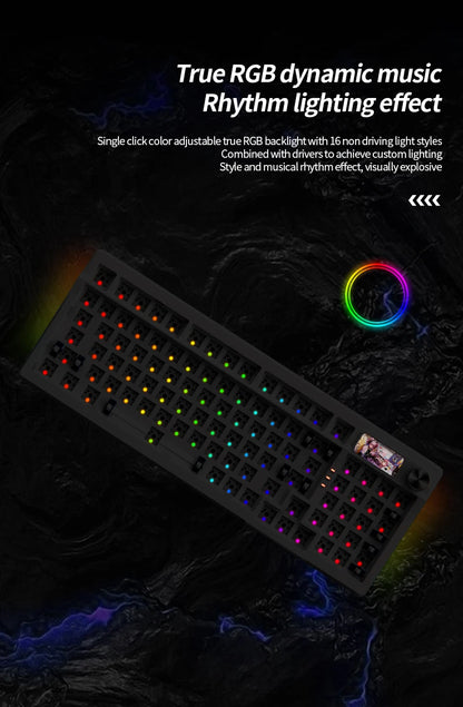 YINDIAOY95 Mechanical Keyboard KIT With Display Screen RGB Backlit Gasket Structure Gaming Hot Swap Keyboard for Customized
