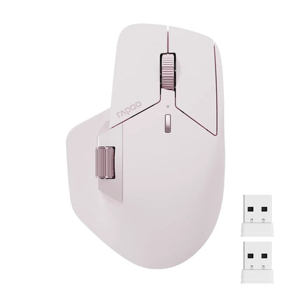 Rapoo MT760 Multi-Mode Rechargeable Wireless Mouse, Ergonomic Bluetooth Mouse with 4000 DPI, Easy-Switch for Up to 4 Devices, USB-C Rechargeable