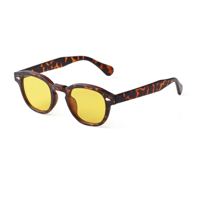 JNPCXI Vintage Round Sunglasses Women Men Retro Rivet Blue Gradient Female Sun Glasses UV400