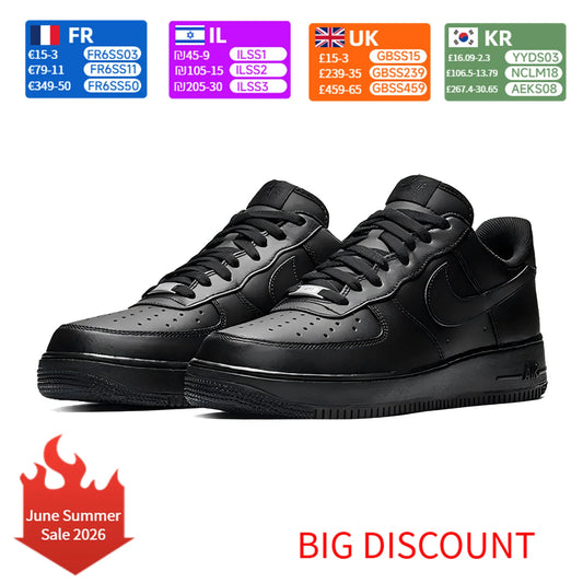 Nike Air Force 1 '07 Unisex Casual Sneakers Iconic Leather Low-Top Classic Comfort Shoes CW2288-001