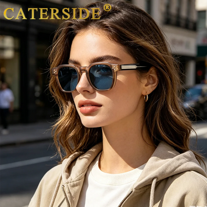 CATERSIDE New Vintage Men's Sunglasses High-Quality Square Sun Glasses Women's Outdoor Travel Beach Summer Fashion Glasses Uv400