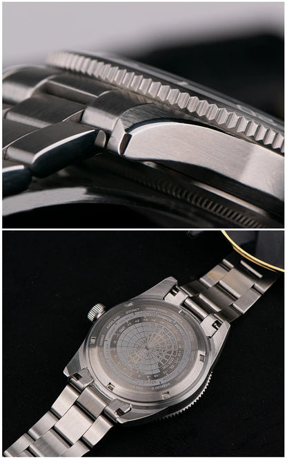 WSD9025 New man's Automatic Watch Quartz Swiss Movement BGW9 Luminous Bezel 4-Pin GMT 150 Meters Waterproof Diving