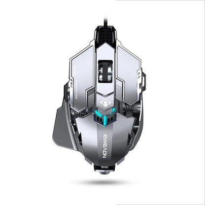 Mechanical Metal Gaming Mouse Wired Ergonomic RGB Gaming Mouse, 12800 DPI Optical USB Gaming Mouse with 7 Programmable Buttons for PC & Laptop