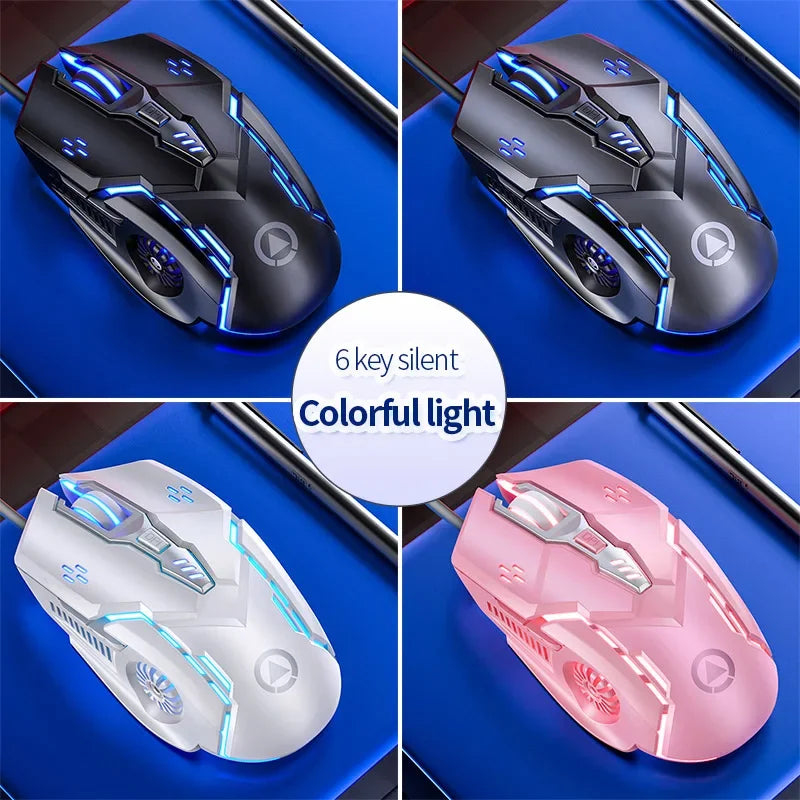 YINDIAO Ergonomic Wired Gaming Mouse RGB LED Backlit 3200DPI 6 Button Mechanical USB Mouse for PC Laptop Computer Gaming