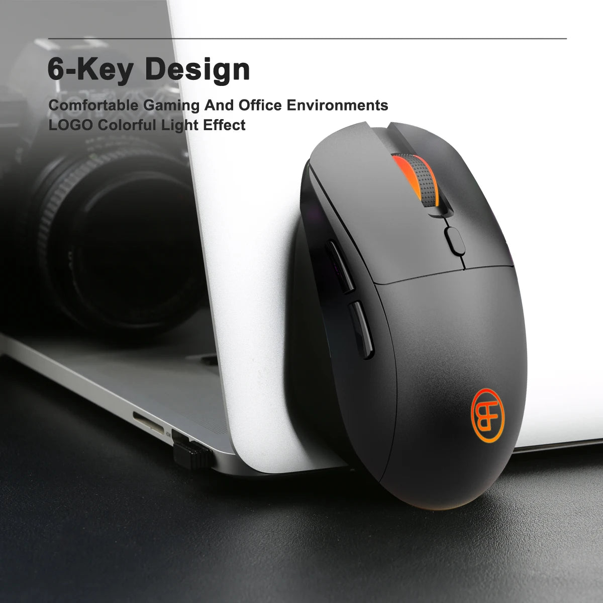 USB Wired Optical Mouse Ergonomic Gaming Mouse, 7200 DPI Wired USB Mouse with 6 Programmable Buttons, RGB Wired Mouse for PC, Laptop, MacBook & Computer