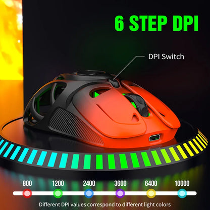 X10 Tri-Mode Gaming Mouse Wireless Bluetooth Gaming Mouse, 10000 DPI RGB Rechargeable Gaming Mouse, BT/2.4G/Wired Gaming Mouse for PC, Mac & Laptop