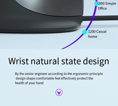 Wired Right Hand Vertical RGB Ergonomic Gaming Mouse, USB Optical Ergonomic Mouse with 3200 DPI, Vertical Wired Mouse for PC, Laptop & Computer