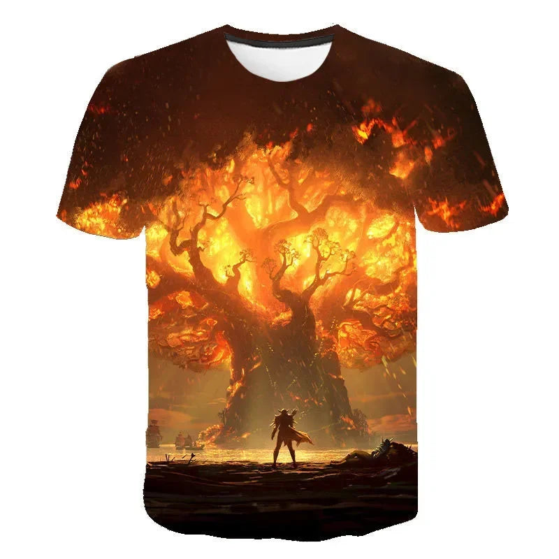 2024 New Game T-shirt World Of Warcraft 3D Printed Men Women Fashion Casual Streetwear T Shirt Harajuku Oversized Tees Tops