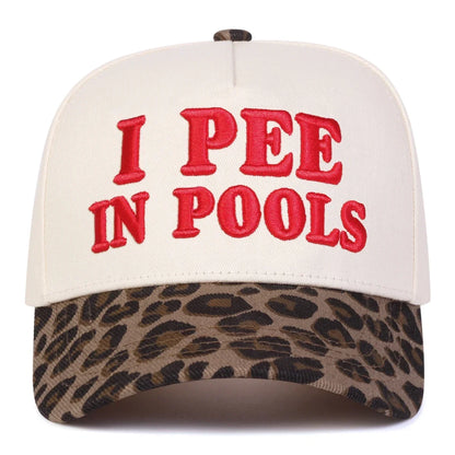 Unisex I PEE IN POOLS Letter Embroidery Baseball Caps Spring and Autumn Outdoor Adjustable Casual Hats Sunscreen Hat Sports Cap