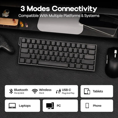 AULA Mini60 HE/Pro/Max 60% Magnetic Switch Gaming Keyboard RGB Tri Mode Mechanical Keyboard 8000Hz 0.01mmRT for E-Sports Gifts