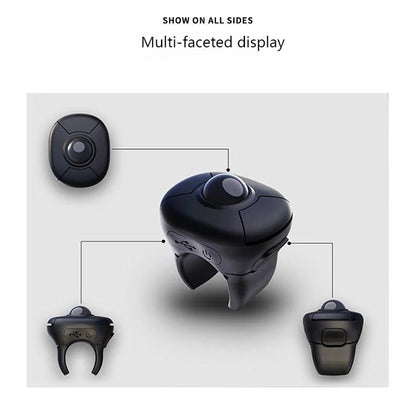 Trackball Finger Ring Mouse 2.4G + Bluetooth Wireless Remote Control Mouse for PPT, Presentations, Smart TV, Car Display & PC
