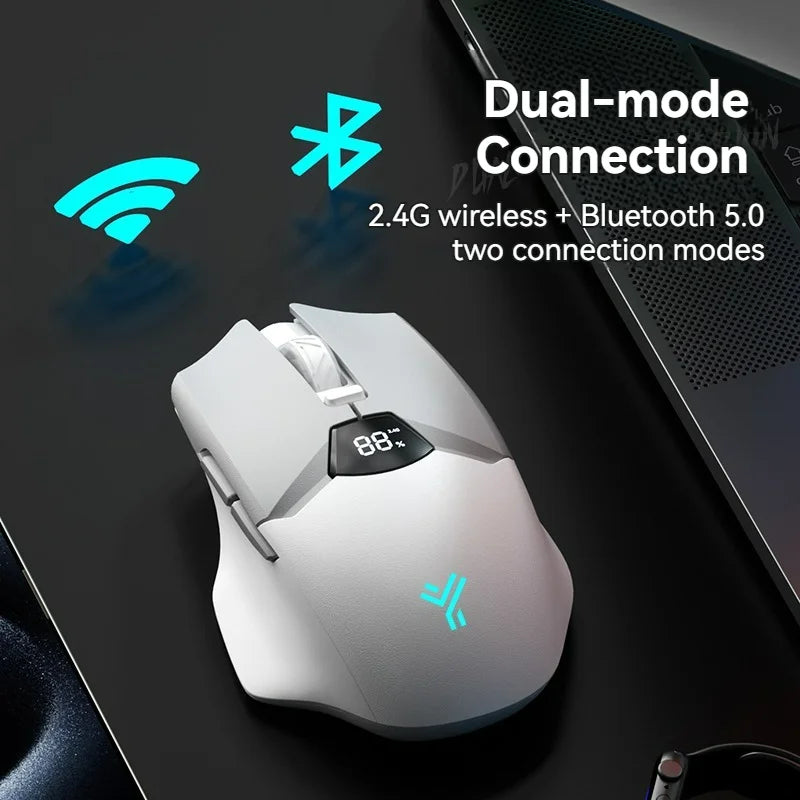 Bezdrôtová myš 2.4G Bluetooth s displejom, batériou s veľkou kapacitou 600mAh a tlačidlami s jemným stlačením na hranie aj kanceláriu
