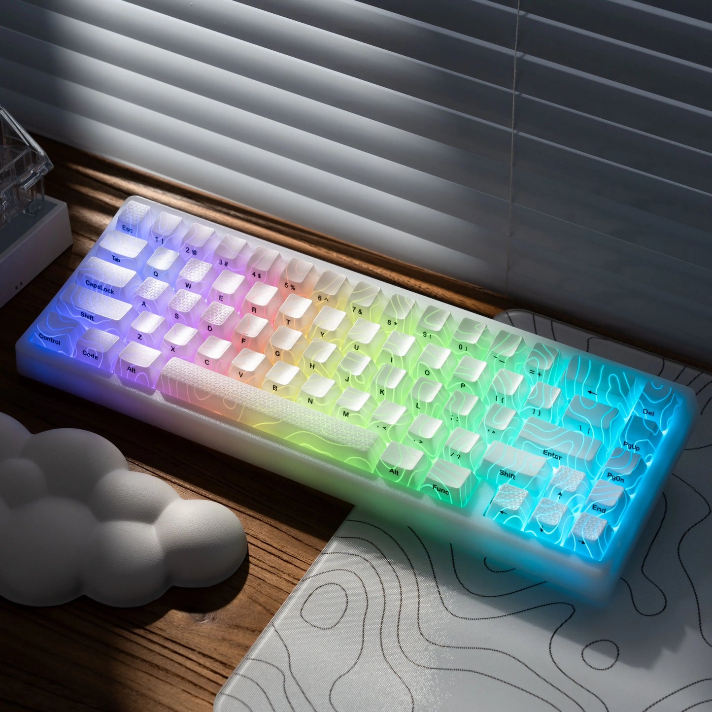XVX M67 JadeStone mechanische Tastatur mit IMD-Tech-Tastenkappen, Hot-Swap-fähig, Gasket-Mount, Tri-Mode, individuell anpassbares RGB, kabellose Tastatur 65%