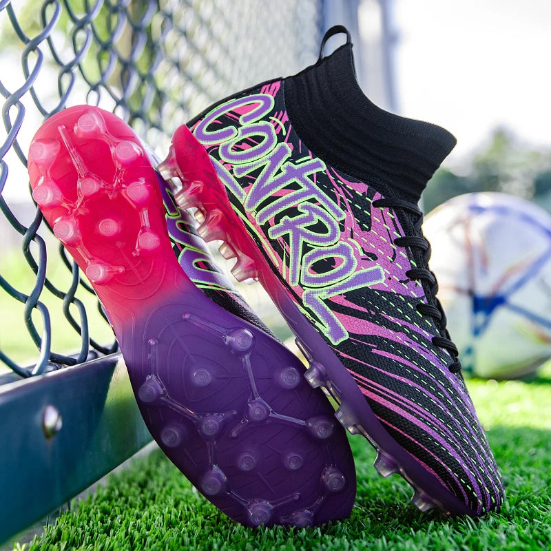 Chaussures de football pour homme, crampons, baskets montantes, chaussures de foot de haute qualité, antidérapantes, pour futsal, gazon, match en salle, best-sellers FG/TF