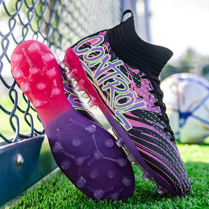 Chaussures de football pour homme, crampons, baskets montantes, chaussures de foot de haute qualité, antidérapantes, pour futsal, gazon, match en salle, best-sellers FG/TF