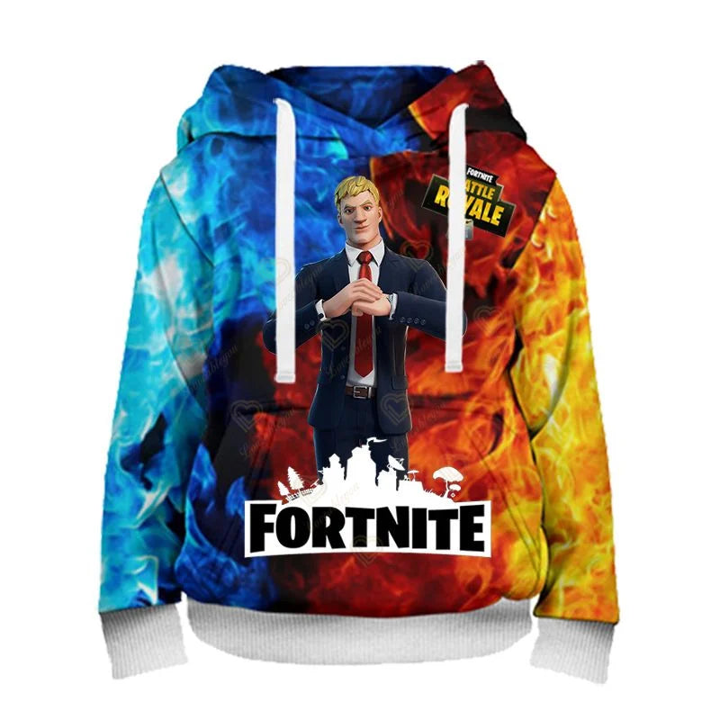 Sweatshirt com capuz Fortnite para homem, estampado 3D, moda Battle Game, para rapazes e raparigas, estilo hip hop, casaco casual masculino