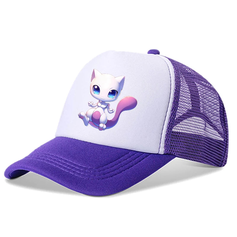 Czapka z daszkiem „Kawaii Pikachus Squirtle” z motywem Pokemonów – dla dzieci i dorosłych, chroniąca przed słońcem, urocza czapka z daszkiem na świeżym powietrzu, letnia czapka typu „dad hat”