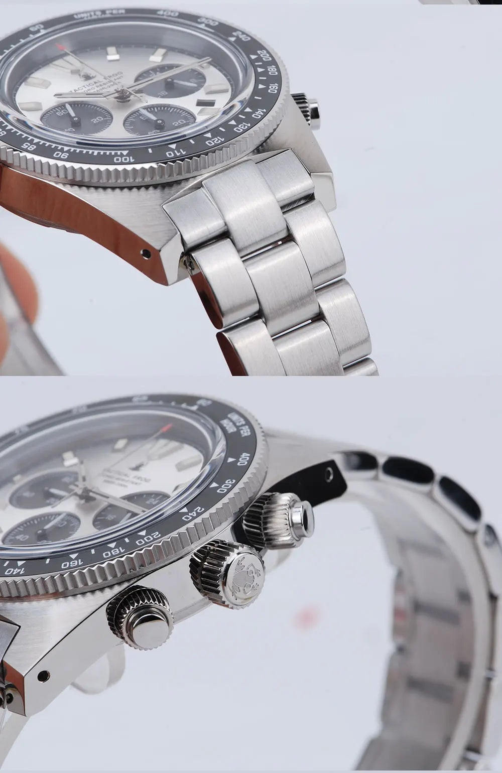 Tactical Frog Men's Business Diving Watch VS75B Quartz Chronograph 316L Steel Sapphire 200M Waterproof C3 Luminous Mens Watch
