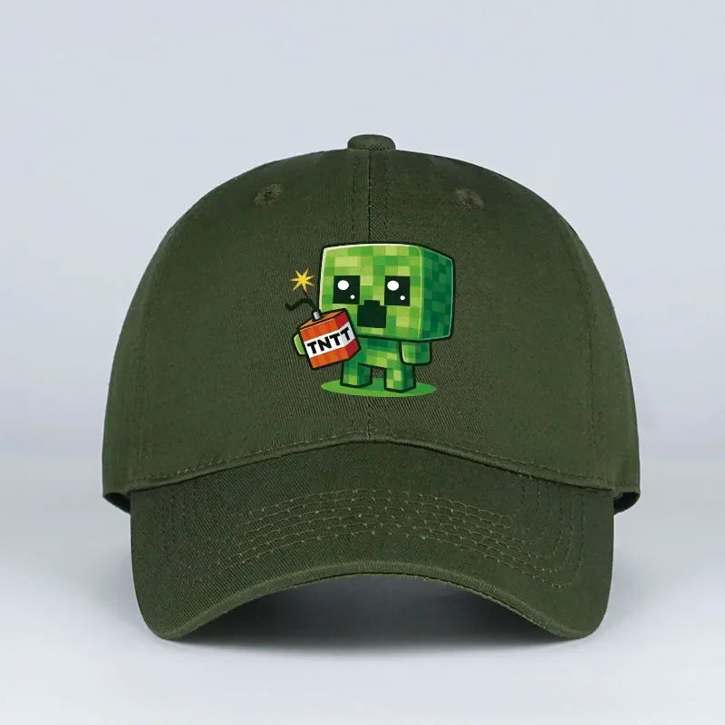 1 Creeper Pattern Baseball Cap | Unisex Hip-Hop Cap, lightweight and form-fitting, perfect for travel and casual wear year-round