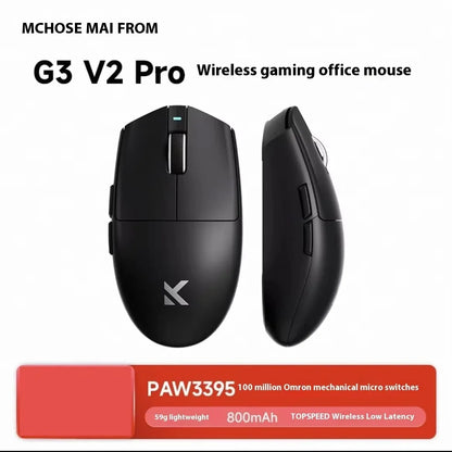 MCHOSE G3 V2 Pro Wireless Gaming Mouse PAW3395, Ultra-Lightweight Tri-Mode Bluetooth Gaming Mouse for Esports, Office & Professional Gaming