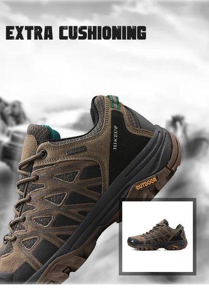 HIKEUP Fashion Outdoor Shoes Hiking Men's Sports Casual Mountain Trekking Boots Camping Sneakers for Men Non-slip Wear-resistant
