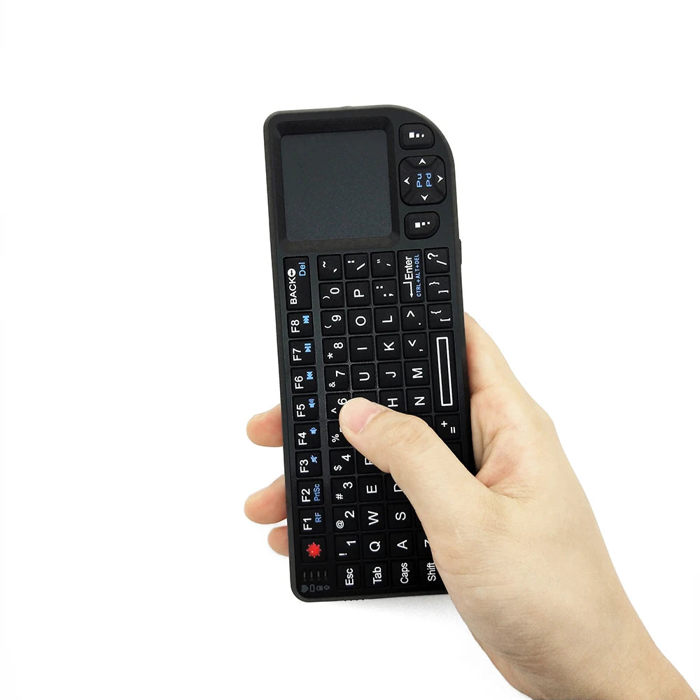A8 Mini Wireless Keyboard 2.4G 7 Color Backlit 3 in1 Handheld Keyboard with Touchpad Air Mouse for Android TV Box PC Tablet